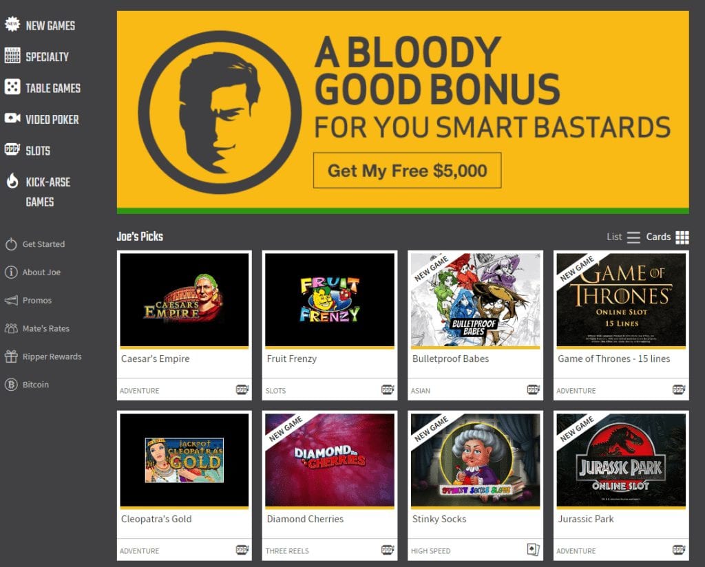 Joe Fortune Casino |Mobile Friendly | No Deposit Casino Bonus Codes