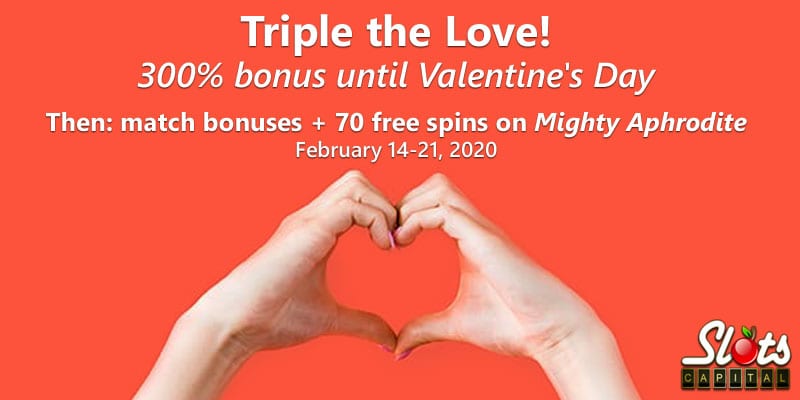 Slots Capital Casino Is Offering Good Valentines Day Gifts Plus Free Spins On The Mighty Aphrodite Slot Game