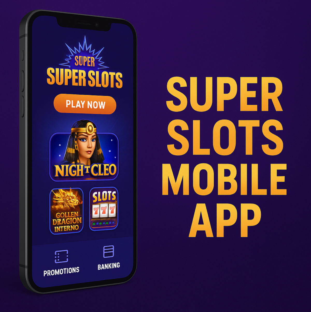 Banner for super slots mobile app