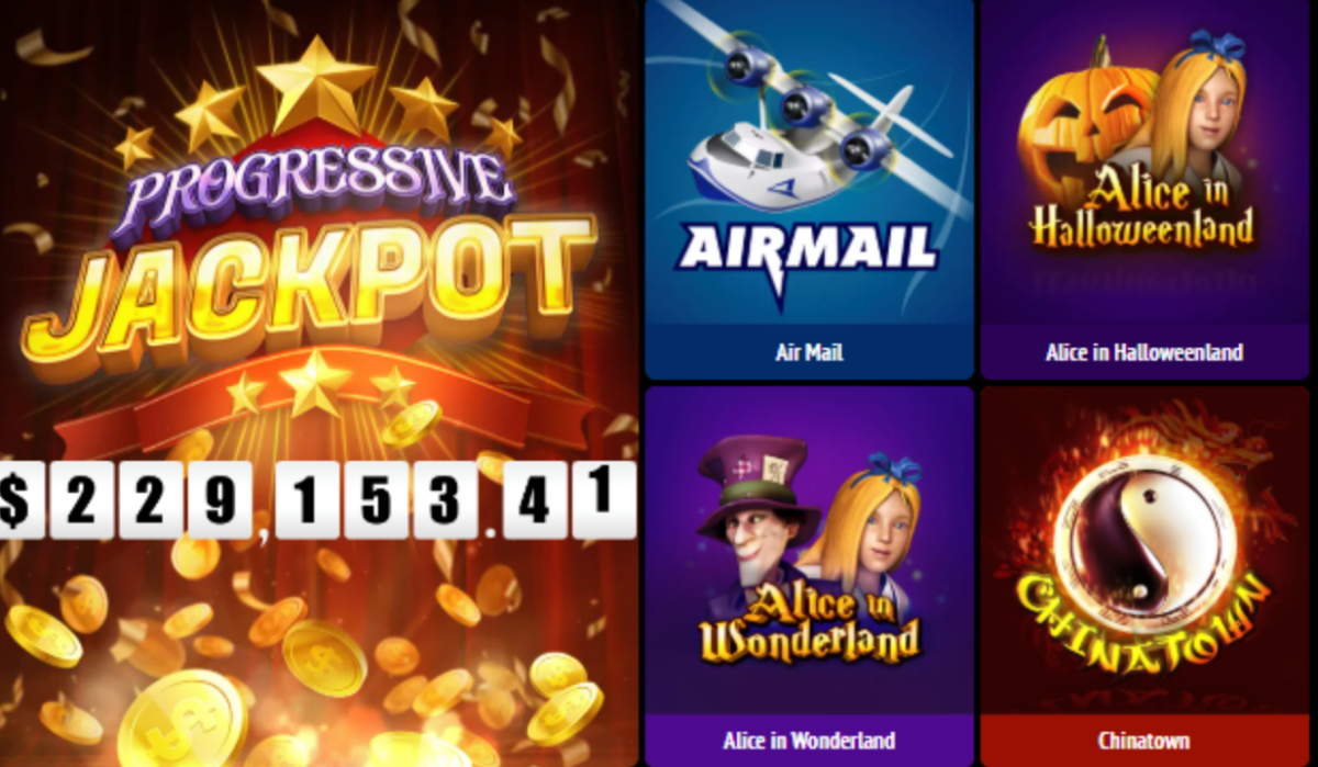 screenshot of progressive jackpots at slotland casino