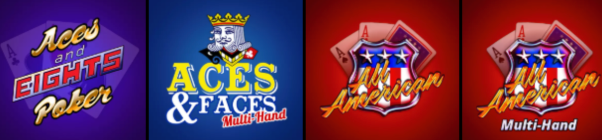 screenshots of video poker games at slotland casino